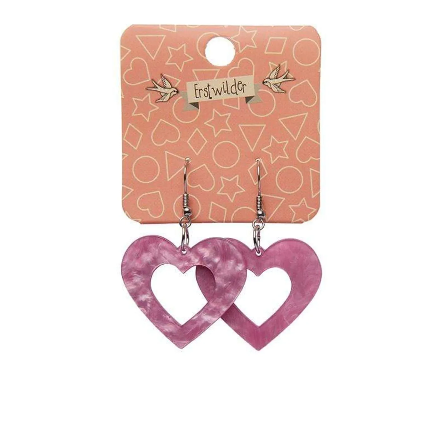 Erstwilder Heart Ripple Resin Drop Earrings - Mauve^ Essential Earrings