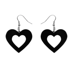 Erstwilder Heart Solid Resin Drop Earrings - Black^ Essential Earrings