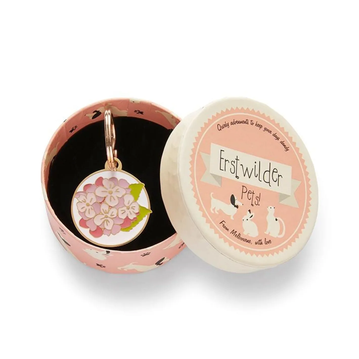 Erstwilder Heartfelt Hydrangea Enamel Pet Charm^ Enamel Key Rings