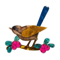 Erstwilder Holly Wagtail Brooch^ Brooches