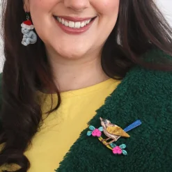 Erstwilder Holly Wagtail Brooch^ Brooches