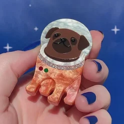 Erstwilder Interplanetary Pug Brooch^ Brooches