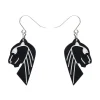 Erstwilder Jaguar Solid Black Resin Drop Earrings - Silver^ Essential Earrings