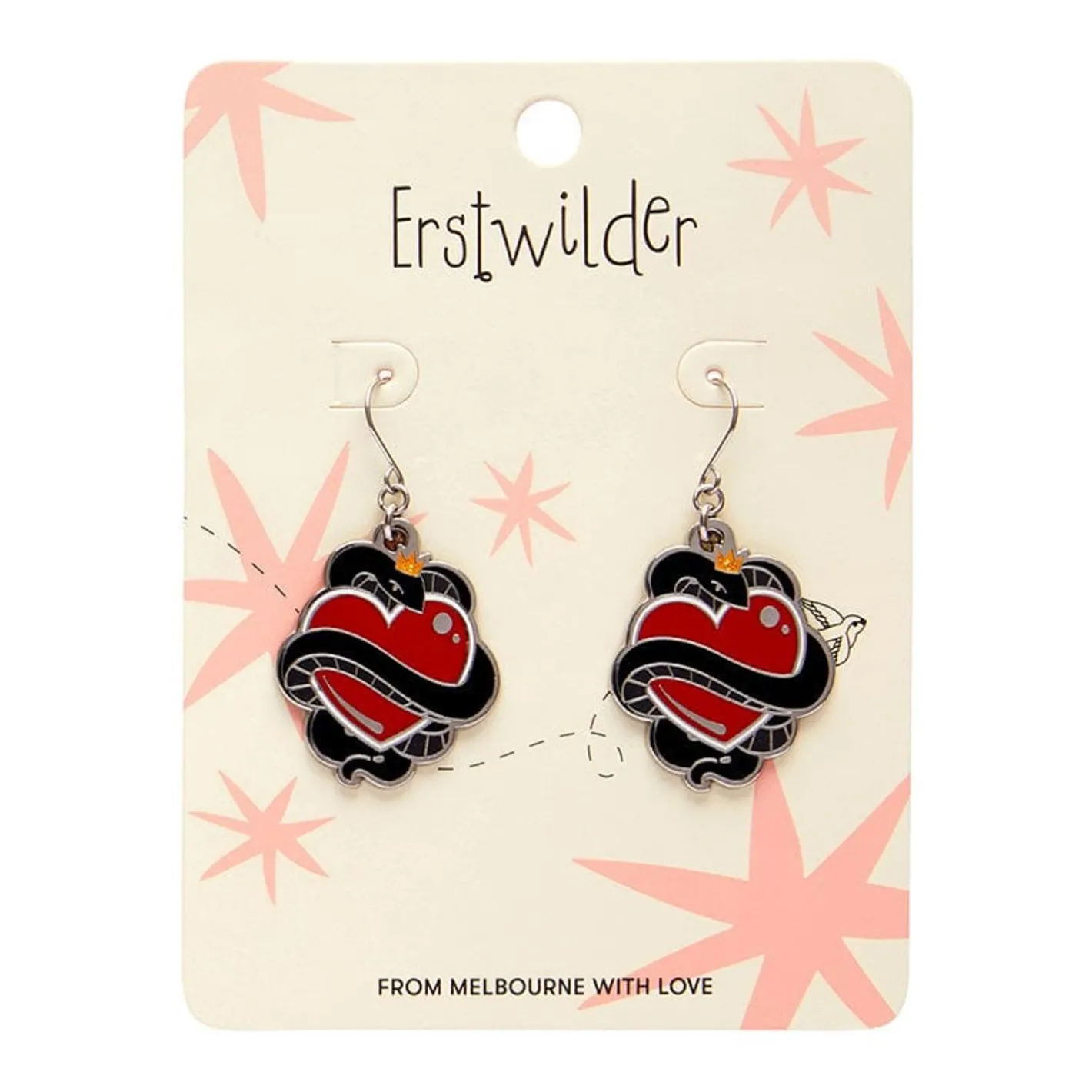 Erstwilder King Of Cobras Enamel Drop Earrings^ Enamel Earrings