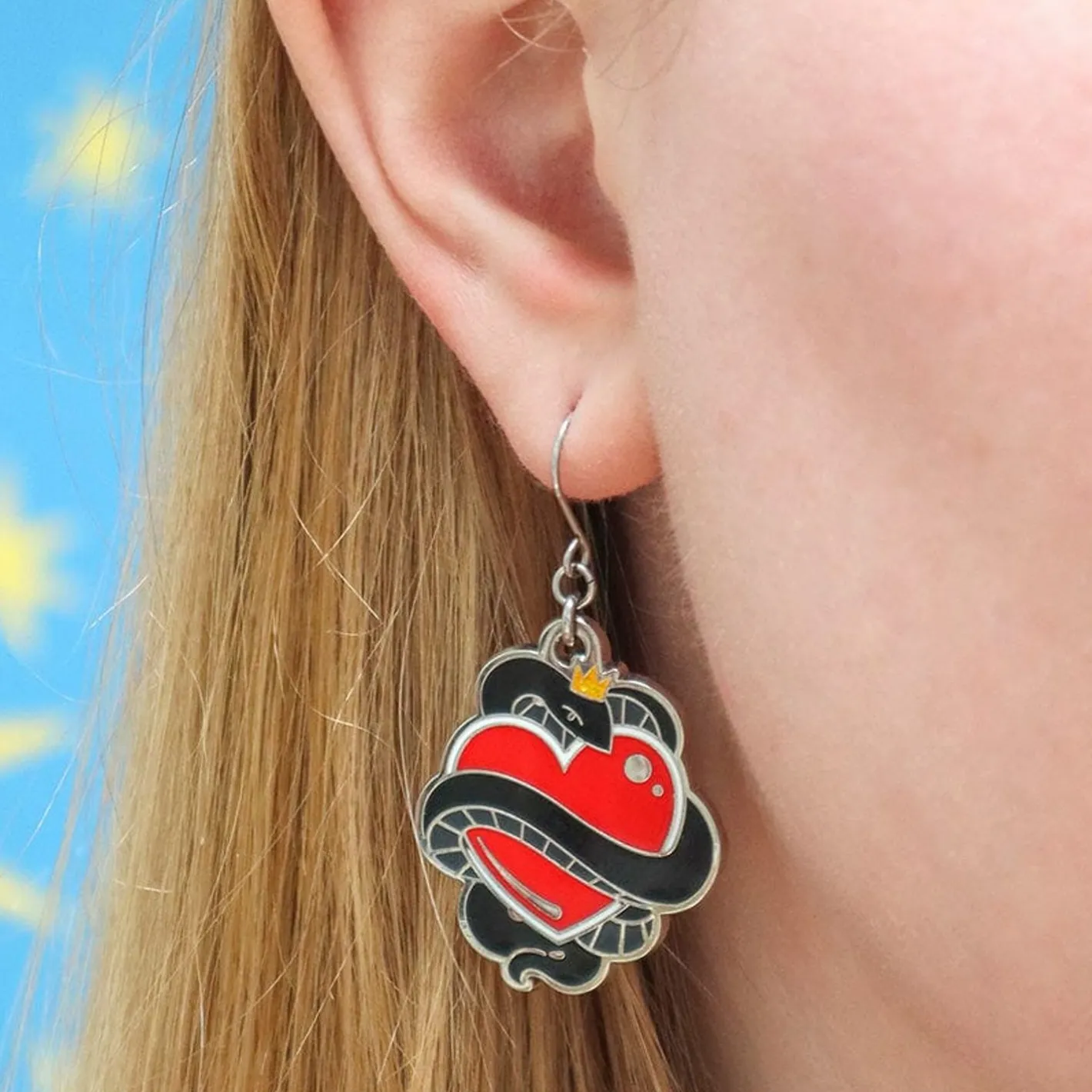 Erstwilder King Of Cobras Enamel Drop Earrings^ Enamel Earrings