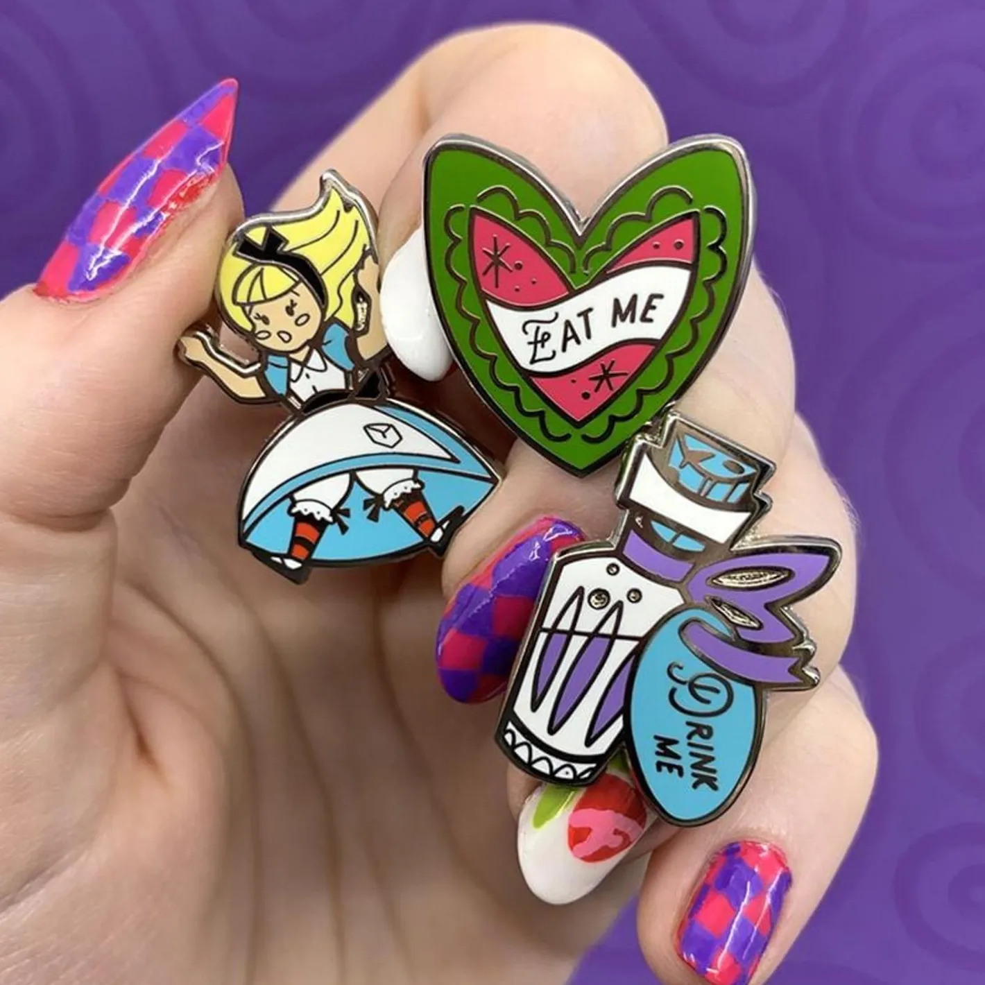 Erstwilder Kitchy Witch Alice'S Wonderland Falling Alice Pin Pack - 3 Piece^ Enamel Pins