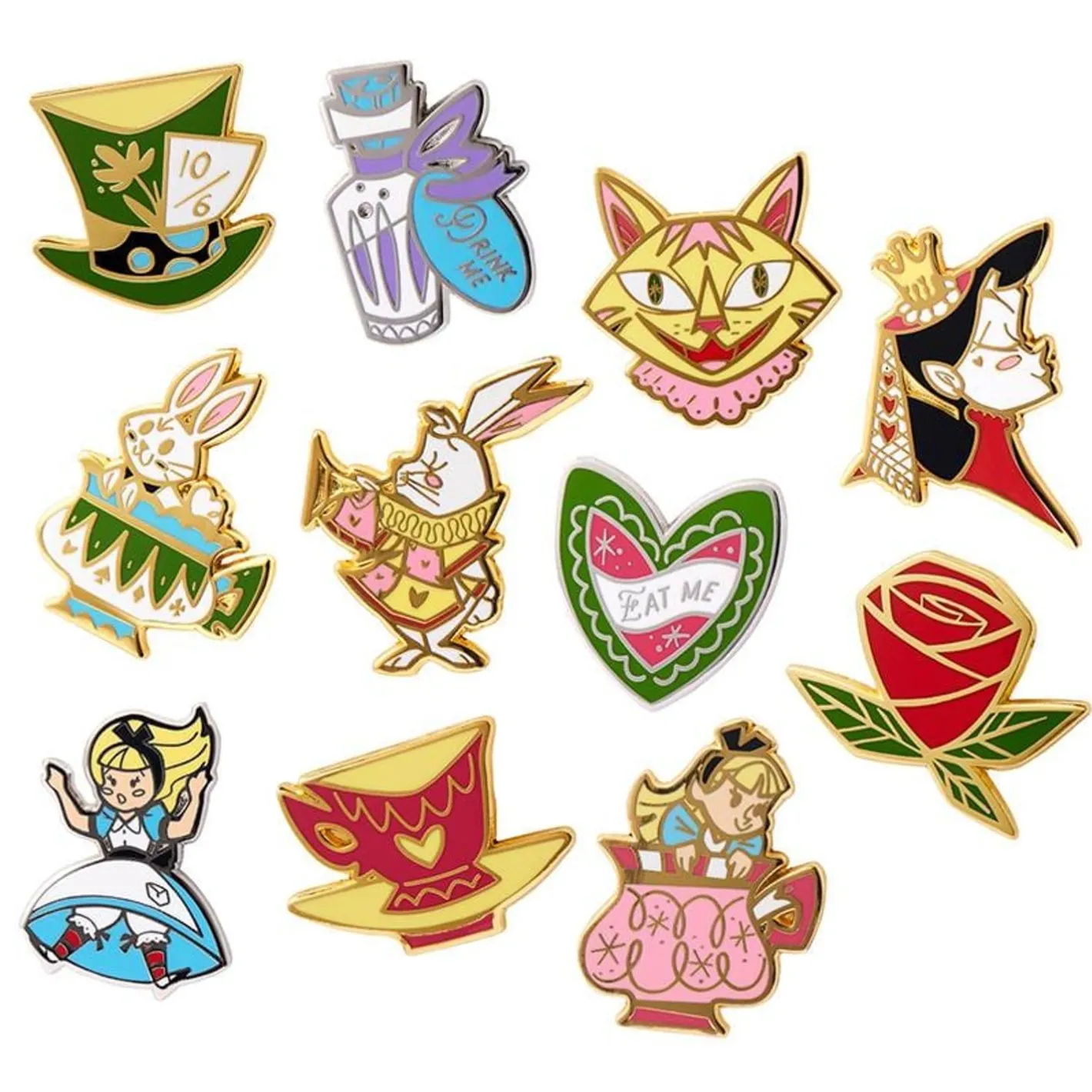 Erstwilder Kitchy Witch Alice'S Wonderland Complete Pin Pack - 11 Piece^ Enamel Pins