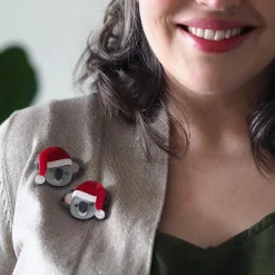 Erstwilder Koala Claus Double Brooch^ Brooches
