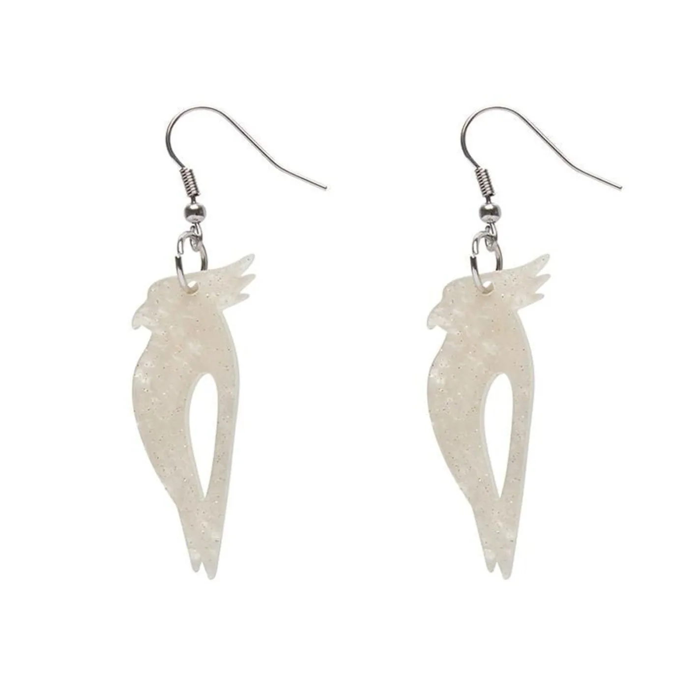 Erstwilder Kookaburra Ripple Glitter Resin Drop Earrings - Cream^ Essential Earrings