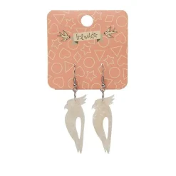 Erstwilder Kookaburra Ripple Glitter Resin Drop Earrings - Cream^ Essential Earrings