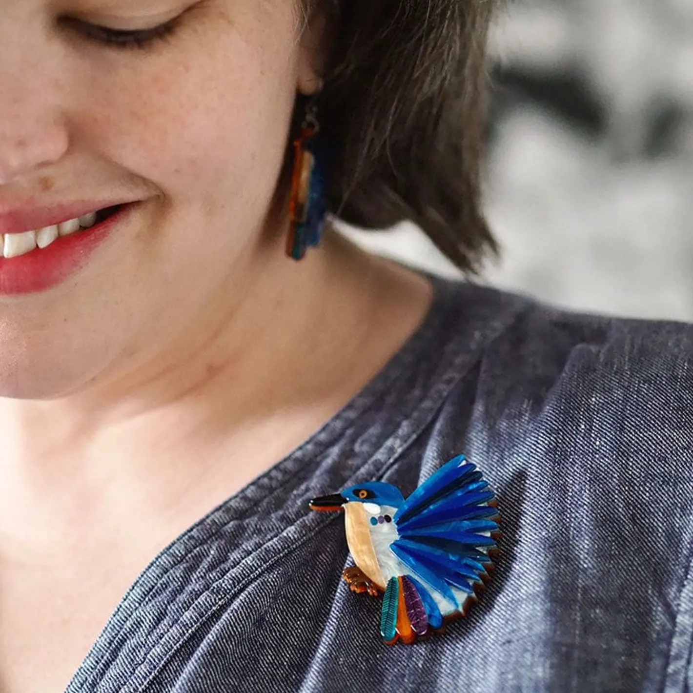 Erstwilder Kyrie Kingfisher Brooch^ Brooches