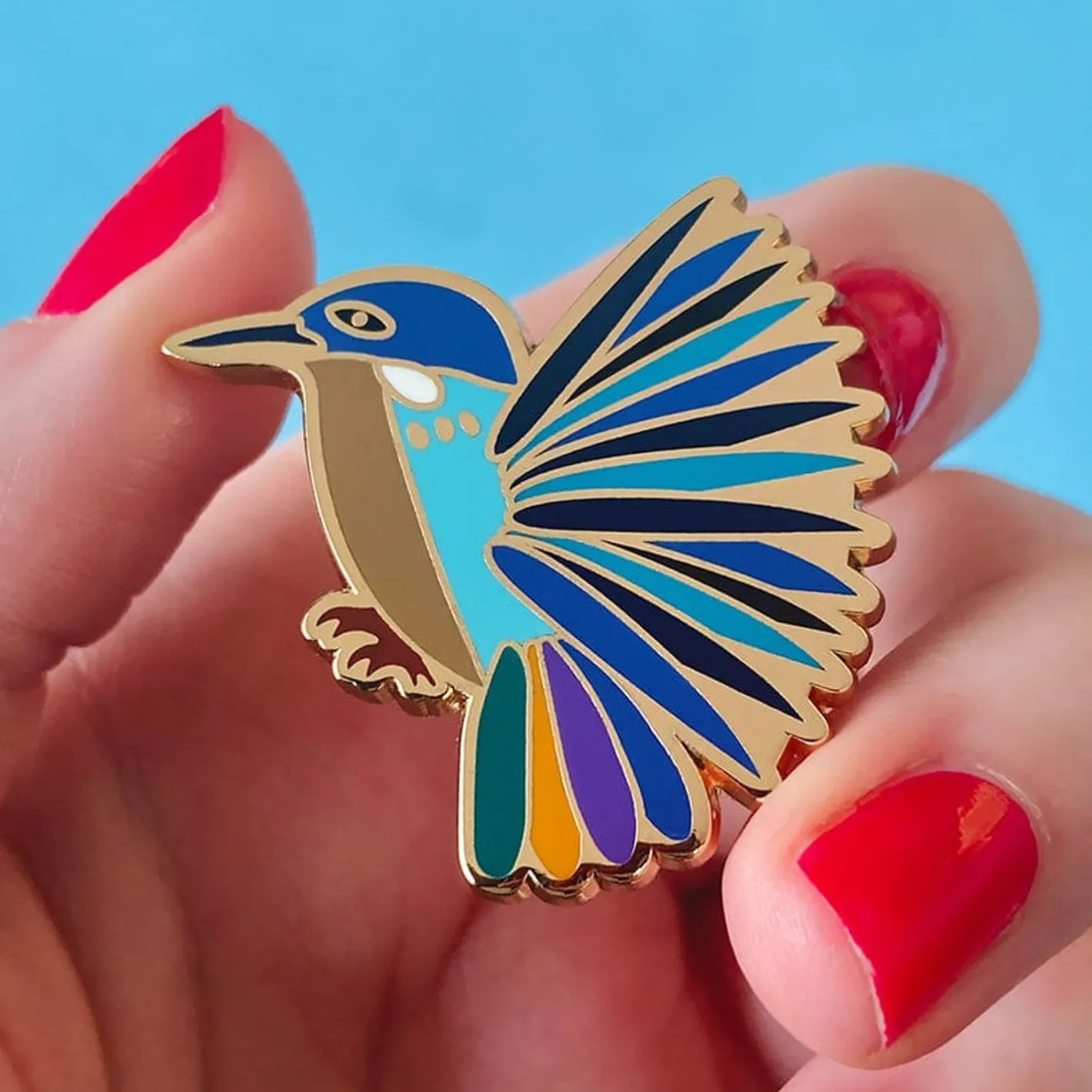 Erstwilder Kyrie Kingfisher Enamel Pin^ Enamel Pins