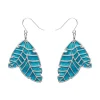 Erstwilder Leaf Textured Emerald Resin Drop Earrings - Silver^ Essential Earrings