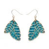 Erstwilder Leaf Textured Emerald Resin Drop Earrings - Gold^ Essential Earrings