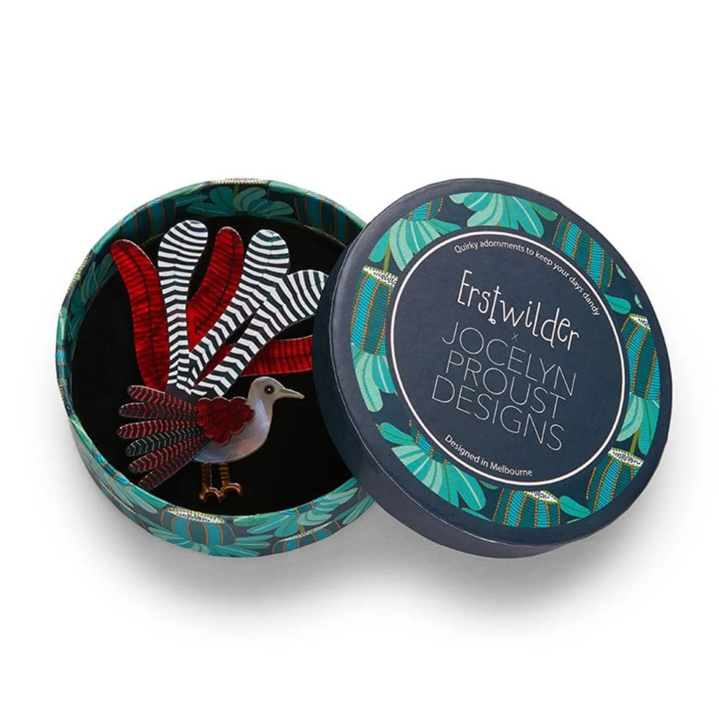 Erstwilder Lilly Lyre Bird Brooch^ Brooches