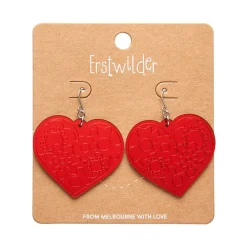 Erstwilder Love Heart Mirror Drop Earrings - Red^ Essential Earrings