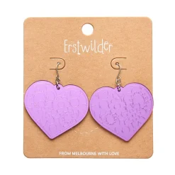 Erstwilder Love Heart Mirror Drop Earrings - Purple^ Essential Earrings