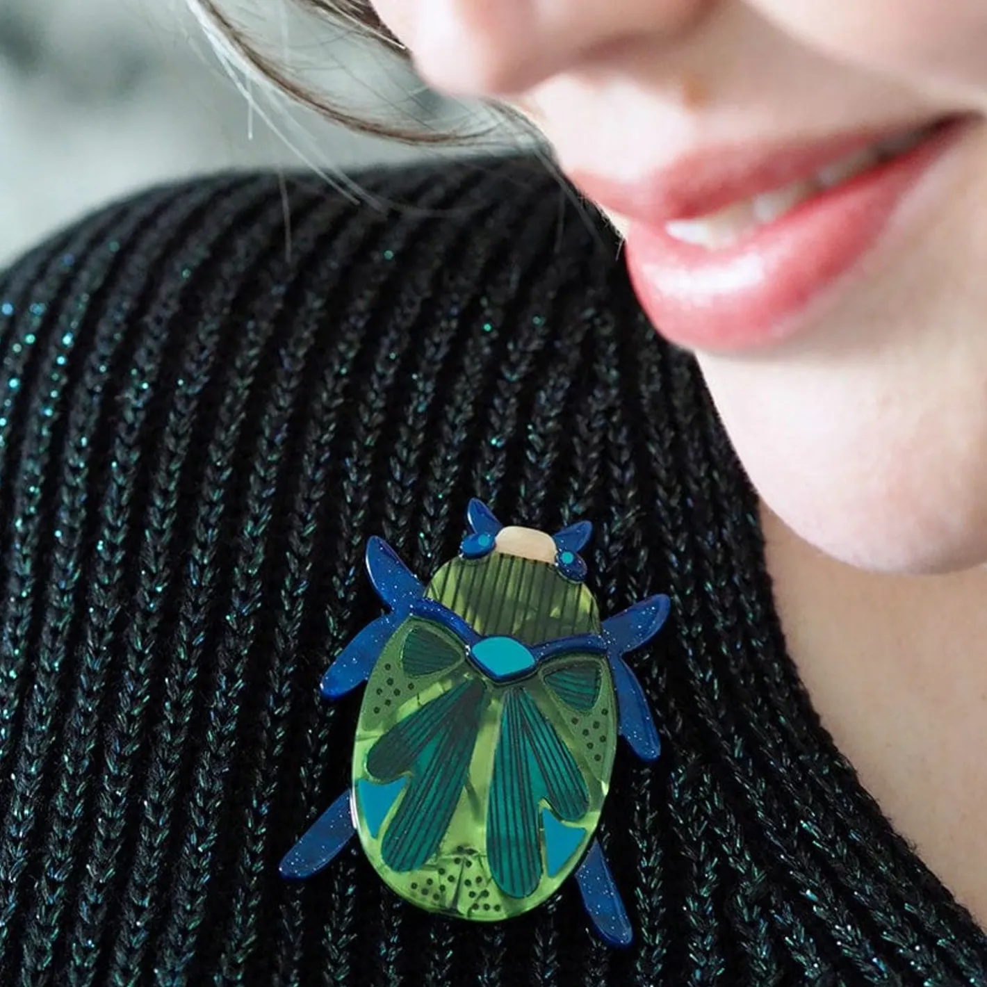 Erstwilder Luck Of The Beetle Brooch^ Brooches