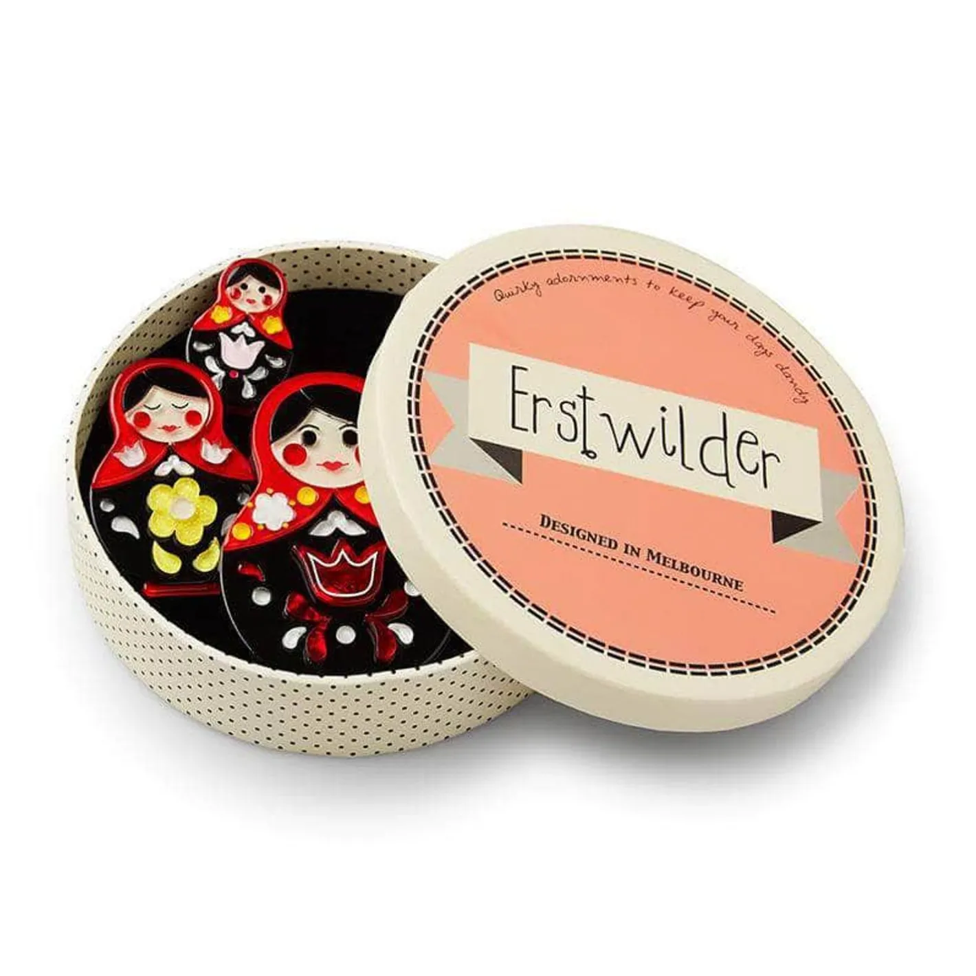 Erstwilder Matryoshka Memories Toy Brooch Set^ Brooches