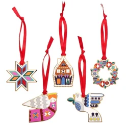 Erstwilder Modern Holiday Enamel Tree Ornament Pack - 5 Piece^ Tree Ornaments