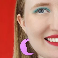 Erstwilder Moon Mirror Drop Earrings - Purple^ Essential Earrings