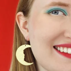 Erstwilder Moon Mirror Drop Earrings - Gold^ Essential Earrings
