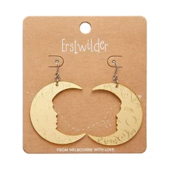 Erstwilder Moon Mirror Drop Earrings - Gold^ Essential Earrings