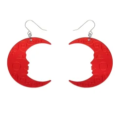 Erstwilder Moon Mirror Drop Earrings - Red^ Essential Earrings