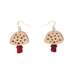 Erstwilder Mushroom Textured Resin Drop Earrings - Red^ Essential Earrings