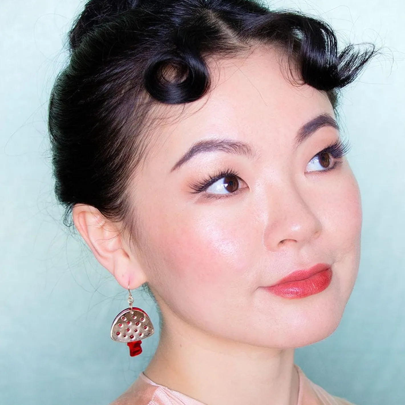 Erstwilder Mushroom Textured Resin Drop Earrings - Red^ Essential Earrings