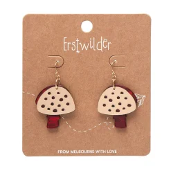 Erstwilder Mushroom Textured Resin Drop Earrings - Red^ Essential Earrings