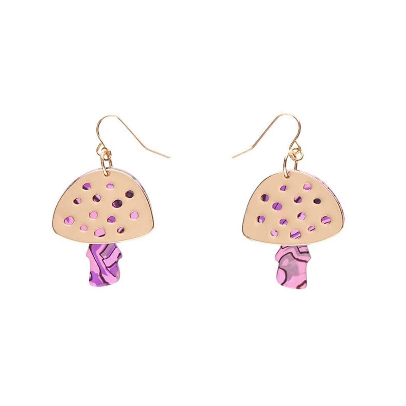 Erstwilder Mushroom Textured Resin Drop Earrings - Pink^ Essential Earrings