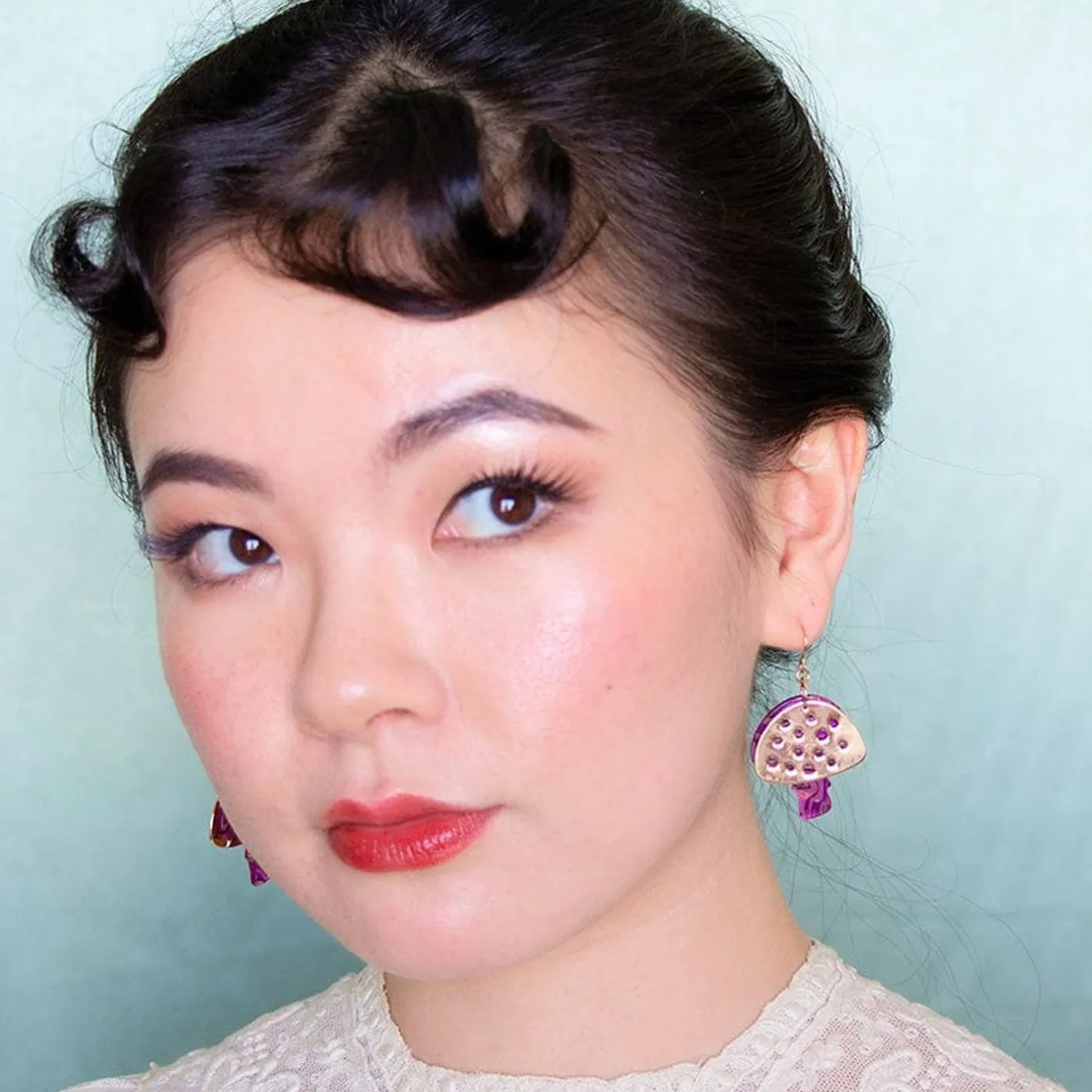 Erstwilder Mushroom Textured Resin Drop Earrings - Pink^ Essential Earrings