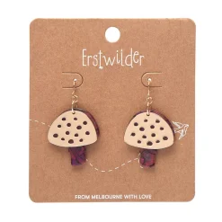 Erstwilder Mushroom Textured Resin Drop Earrings - Pink^ Essential Earrings