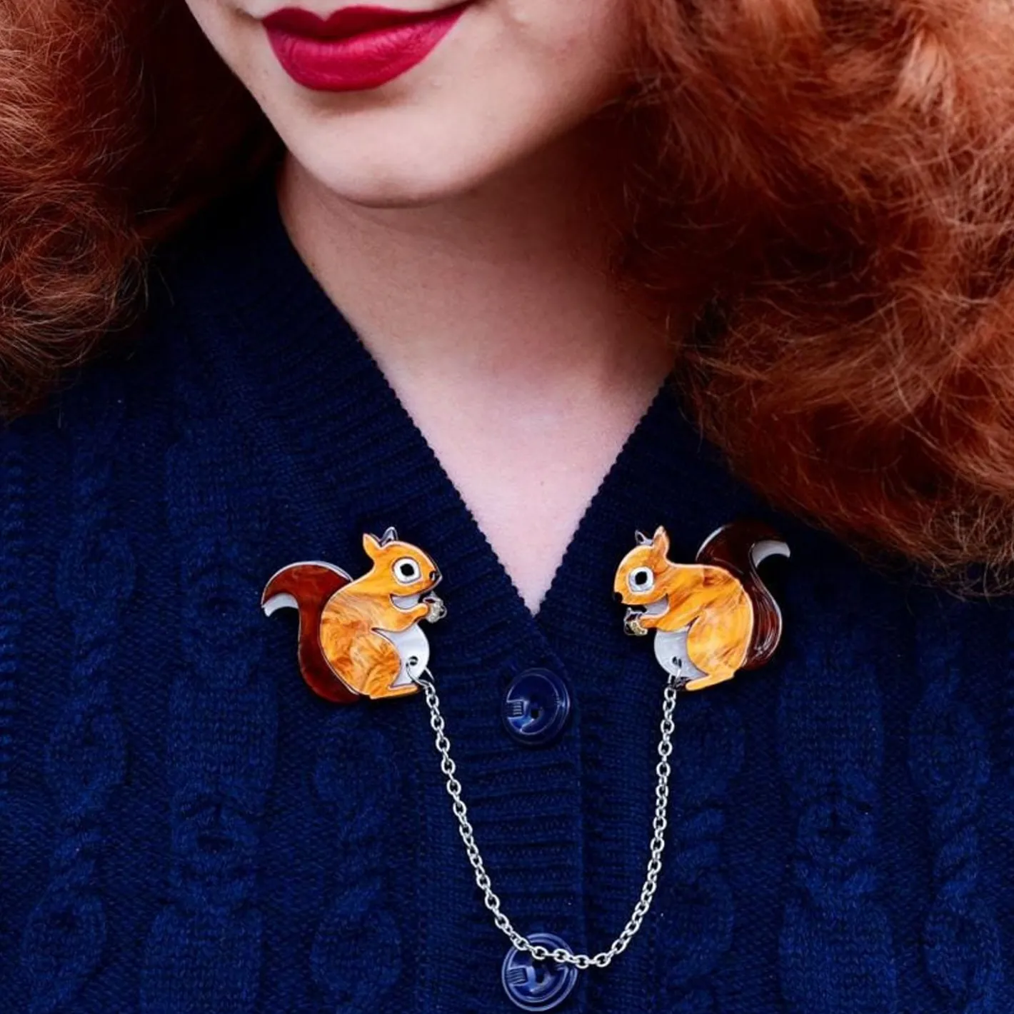 Erstwilder Not Quite A Scurry Cardigan Clips^ Brooches