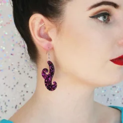 Erstwilder Nouveau Chunky Glitter Resin Drop Earrings - Purple^ Essential Earrings