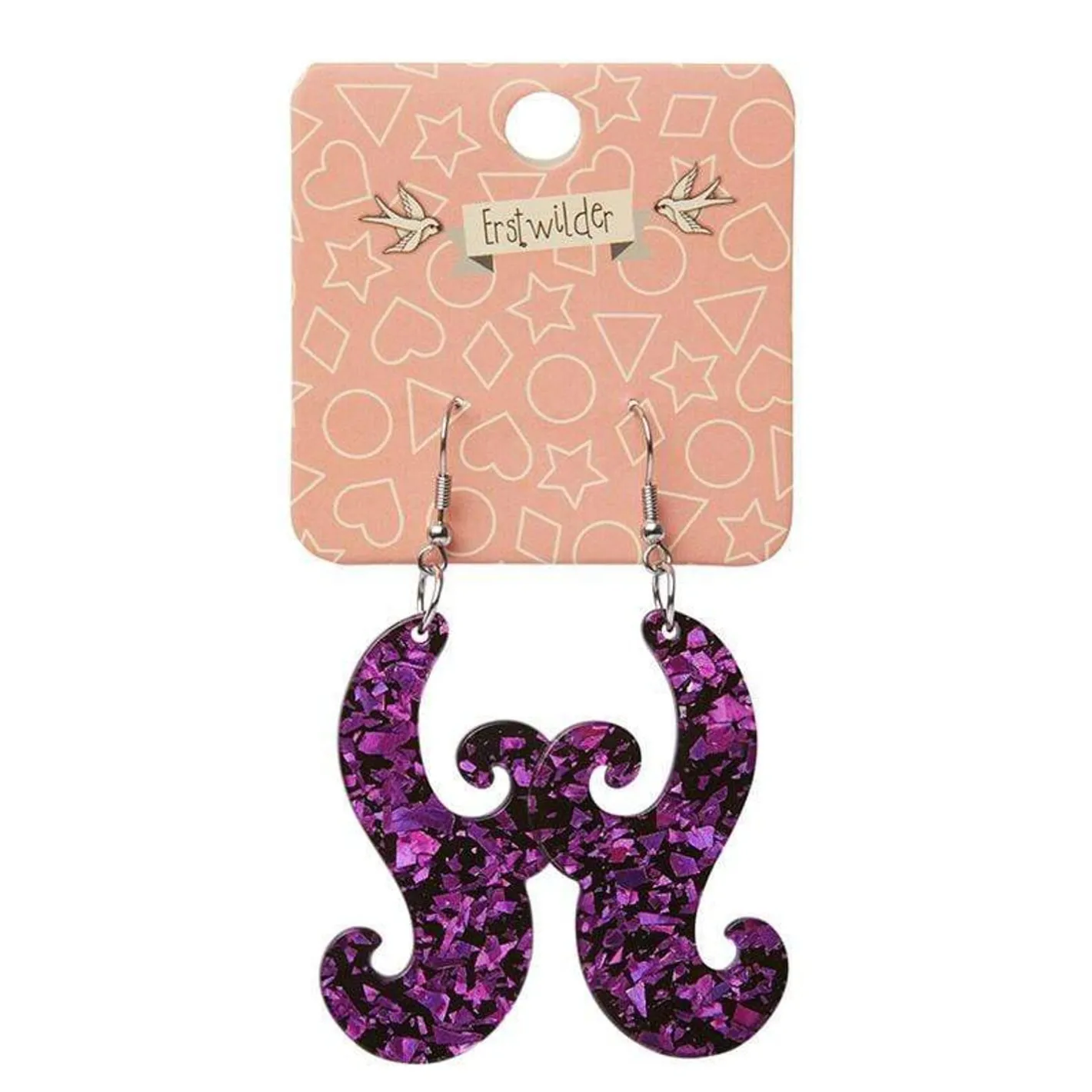Erstwilder Nouveau Chunky Glitter Resin Drop Earrings - Purple^ Essential Earrings