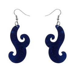 Erstwilder Nouveau Ripple Glitter Resin Drop Earrings - Dark Blue^ Essential Earrings