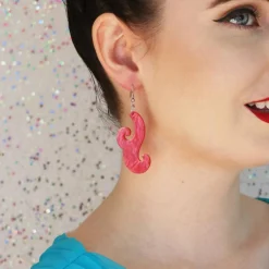 Erstwilder Nouveau Ripple Resin Drop Earrings - Pink^ Essential Earrings