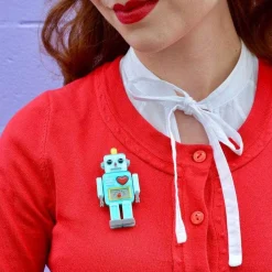 Erstwilder Nuts And Bolts Robot Brooch^ Brooches