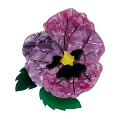 Erstwilder On Sleeping Eyelids Pansy Brooch^ Brooches