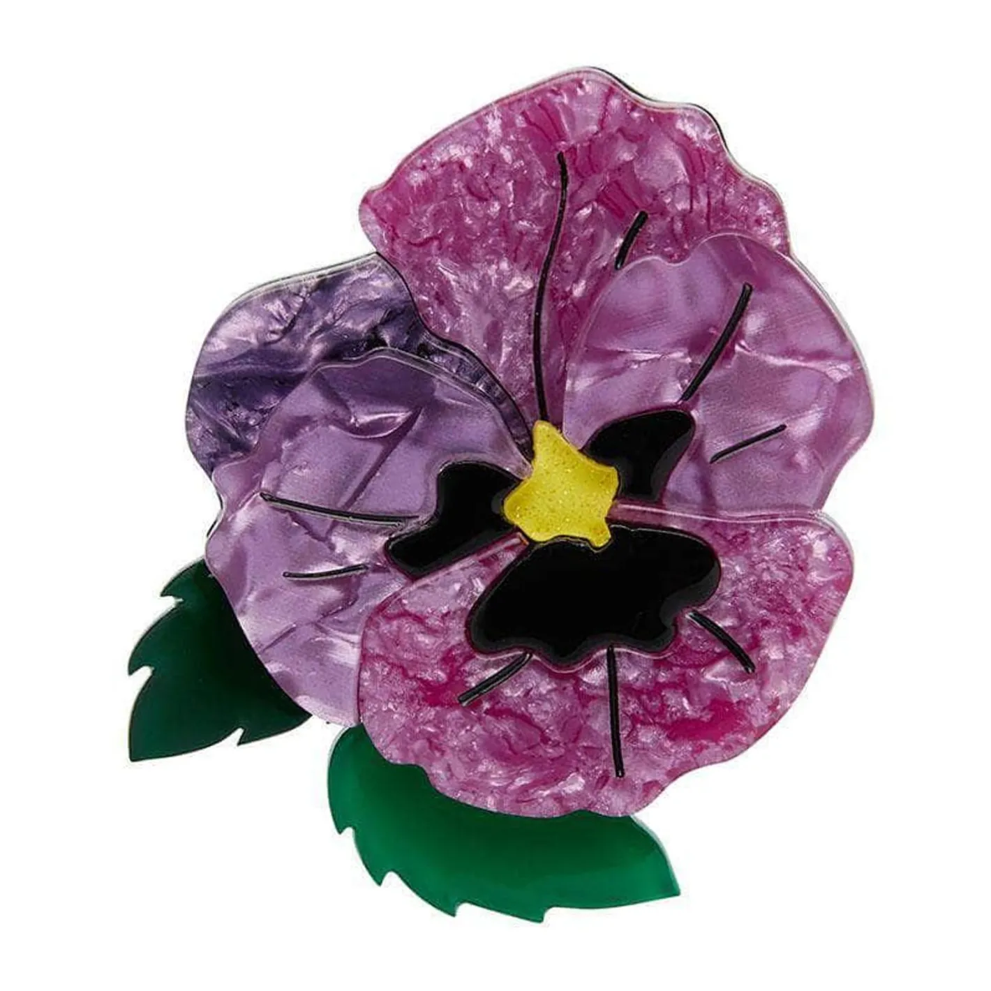 Erstwilder On Sleeping Eyelids Pansy Brooch^ Brooches