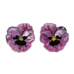 Erstwilder On Sleeping Eyelids Pansy Earrings^ Earrings