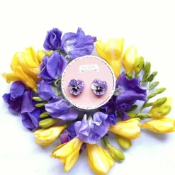 Erstwilder On Sleeping Eyelids Pansy Earrings^ Earrings