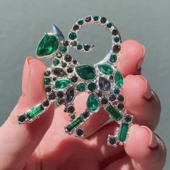Erstwilder On The Prowl Cat Stone Set Crystal Brooch^ Brooches