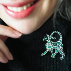 Erstwilder On The Prowl Cat Stone Set Crystal Brooch^ Brooches