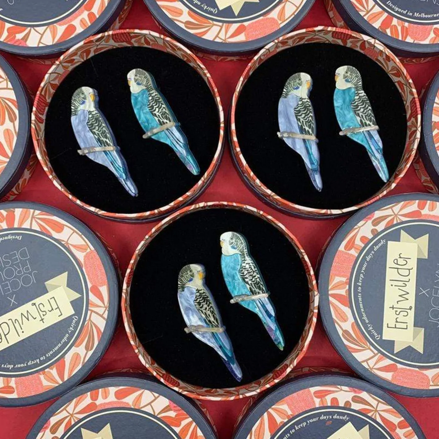 Erstwilder Pair O' Keets Brooch Set^ Brooches