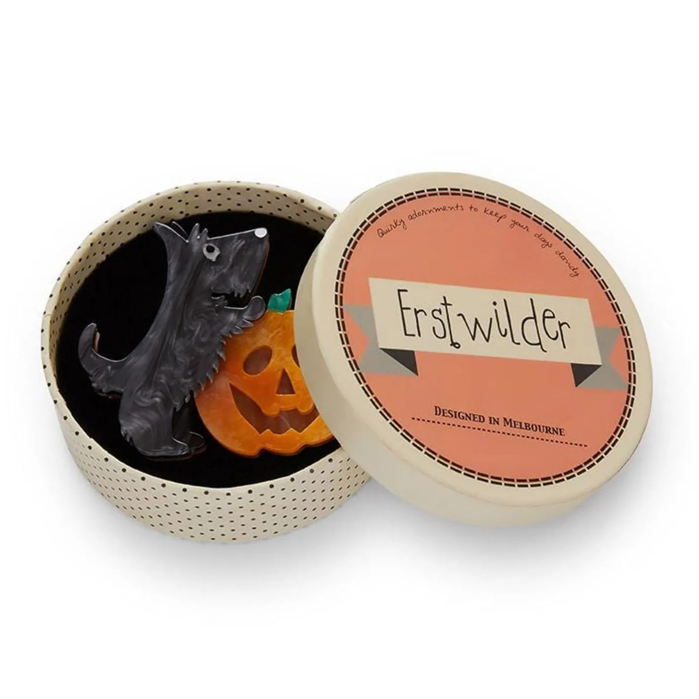 Erstwilder Patch The Pumpkin Pup Brooch^ Brooches