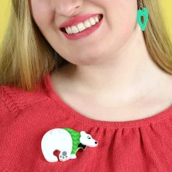 Erstwilder Paulo The Polar Bear Brooch^ Brooches