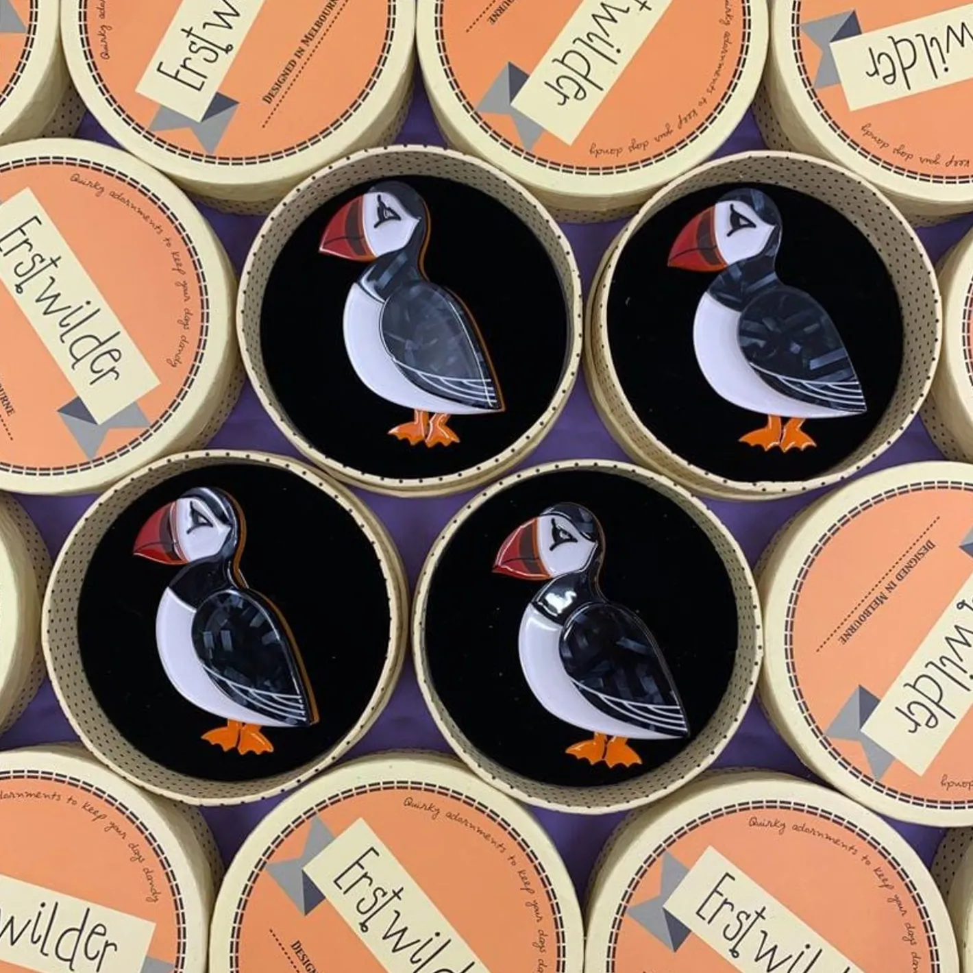 Erstwilder Piccolo Puffin Brooch^ Brooches